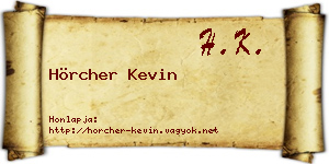 Hörcher Kevin névjegykártya